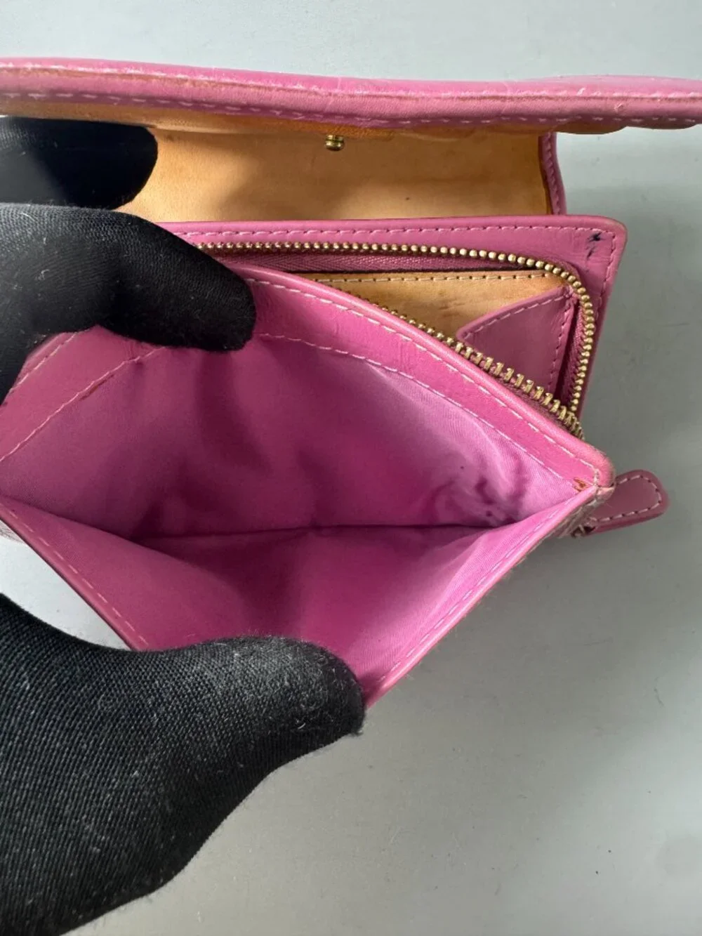 Coach Bifold Pink Leather Signature Wallet